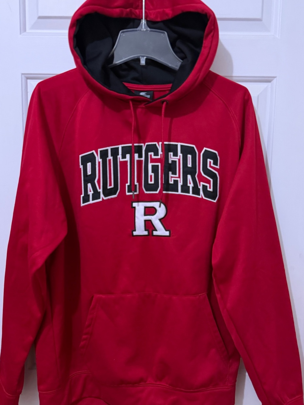 Colosseum Red/Black Rutgers University Pullover Hoodie sz Men Large Polyester